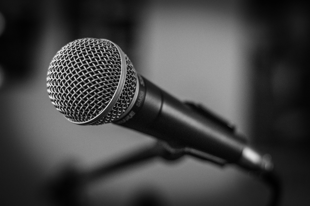 microphone, stage, black-and-white-1505182.jpg